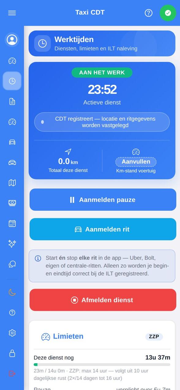 Dienst & CDT-registratie